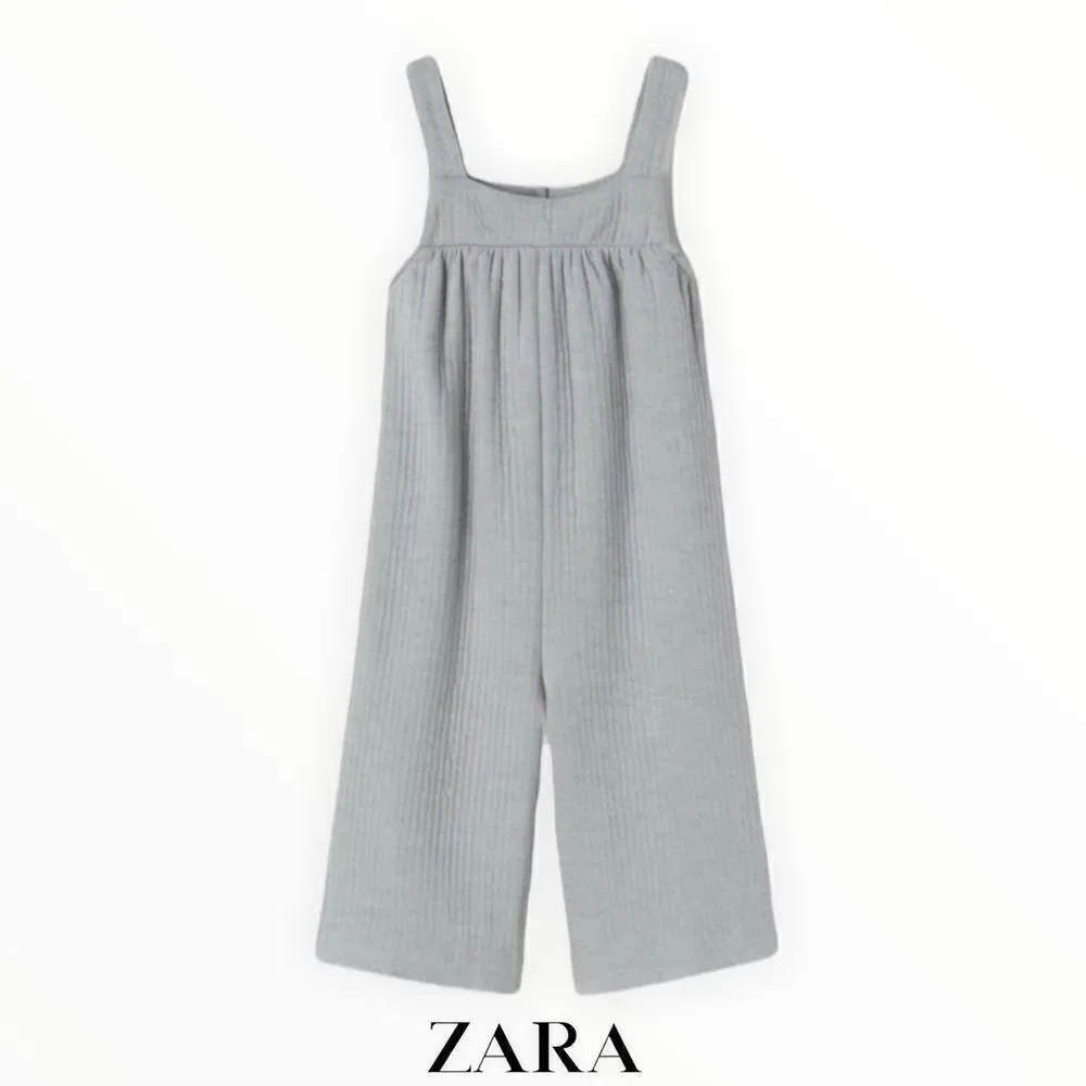 ZARA Kids Gray Textured Jumpsuit NWT Size 3T - Picture 2 of 6